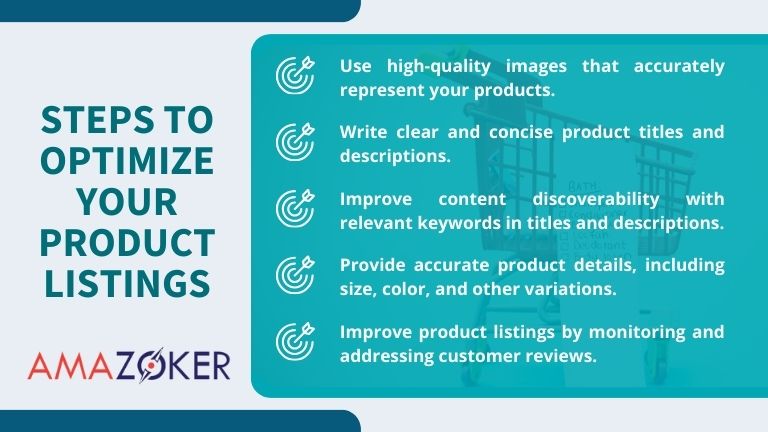 Instructions for step-by-step optimization of your product listings
