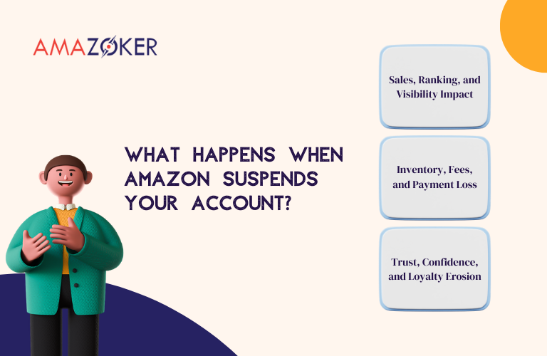 When Amazon suspends account, it implies a temporary block of account or products