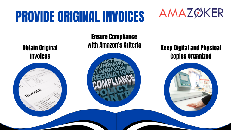 The steps of Providing original invoices for the products