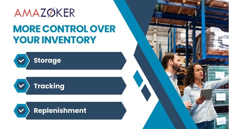 FBM gives sellers more control over their inventory, including storage, tracking, and replenishment
